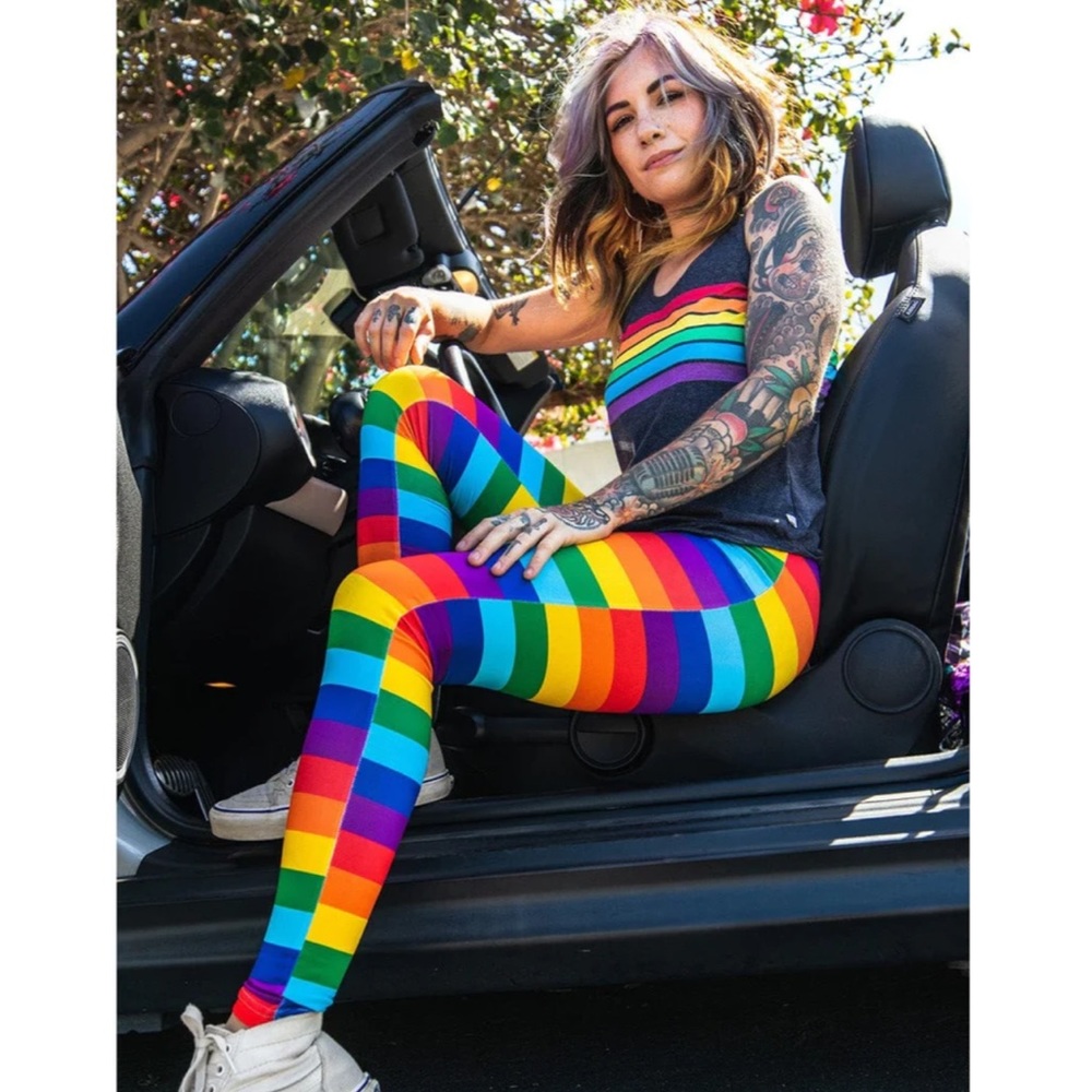 Tipsy elves Rainbow Leggings - Picture 1 of 8